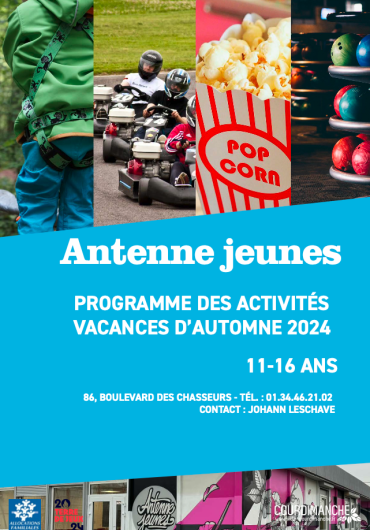 Programme des activités d'automne de l'Antenne Jeunes 24