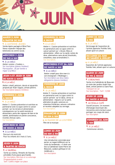 Agenda juin 2026