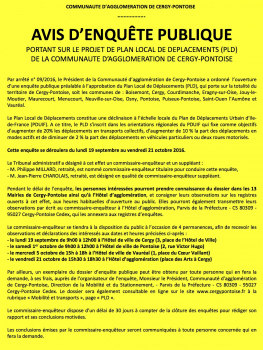 Enquête publique - Plan Local de Déplacement (PLD)