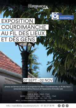 Affiche exposition "Courdimanchec au fil des lieux et des gens"