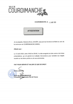 Attestation intempérie