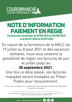 paiement régie 2021
