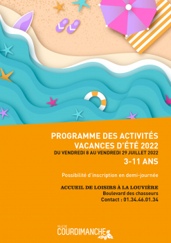 Programme centre de loisirs - juillet 2022