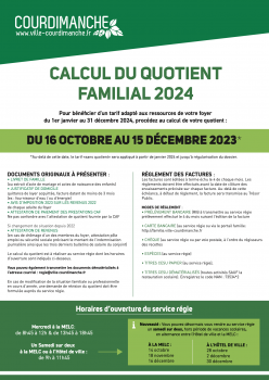 Rentrée 2023-2024: calcul du quotient familial