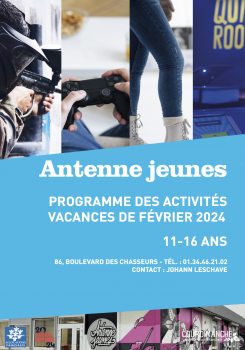 Programme de février de l'Antenne Jeunes