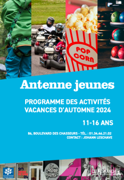 Programme des activités d'automne de l'Antenne Jeunes 24