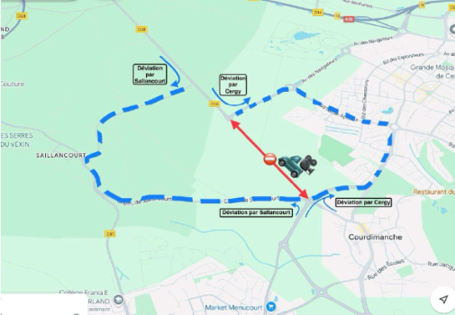 Déviation circulation sur le RD38