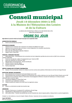 Ordre du jour Conseil municipal