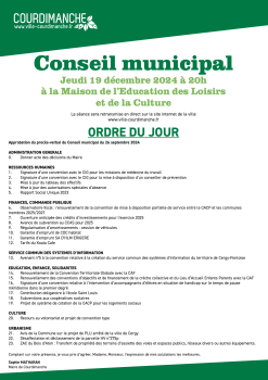 Ordre du jour Conseil municipal 