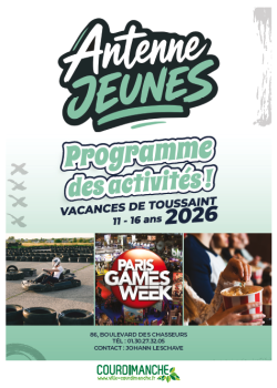 Programme Antenne Jeunes octobre